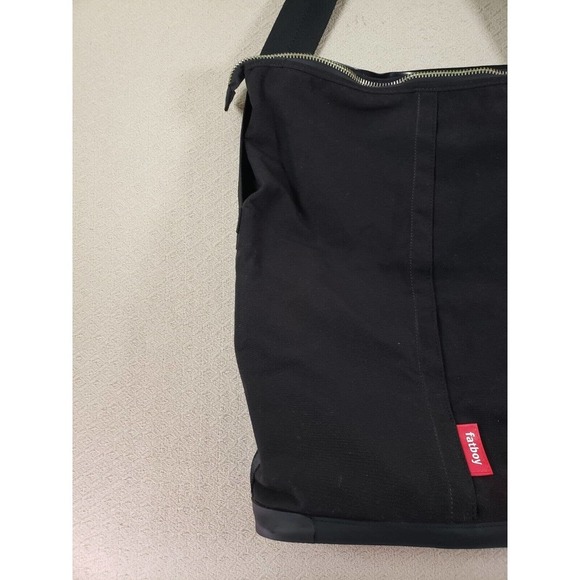 Fatboy Bag Mens Medium M Black Metallic Soul Canvas Adjustable Strap Zipper Tote - Picture 2 of 14